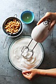 Making vegan whipped topping with aquafaba