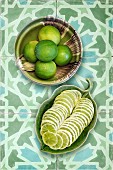 Limes, whole and sliced