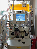 Plasmapheresis machine in use
