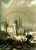 Rainbow at night,19th C illustration