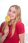 Girl with lolly pop