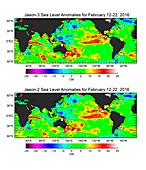 Global map of sea surface height,2016