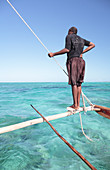 Sailing a ngalawa boat,Zanzibar