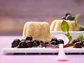 Semolina pudding with blueberry compote