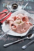 Vegan watermelon sorbet with lime on paper