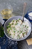 Erbsenrisotto mit Parmesan