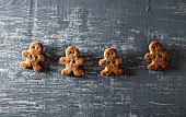 Gingerbread man cookies on a string