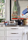 White kitchen unit with retro flair