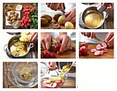 How to make potato salad with radishes and sprouts