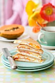 Buckwheat Pancakes with ricotta cheese and ham