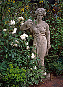 Statue with roses