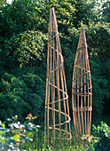 Climbing frame made of bamboo poles and wickerwork