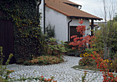 Vorgarten mit Kopfsteinpflaster