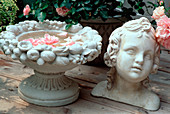 Rose romantic: bowl and girl's head