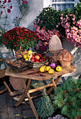 Autumn arrangement on patio table