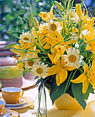 Lilium (Lilie), Argyranthemum frutescens 'Butterfly', Margerite