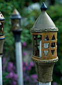 Garden lantern made of frost-proof clay