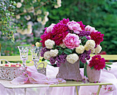 Paeonia (peony), syringa (lilac), viburnum