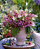 Bouquet with phlox (flame flower), physostegia (joint flower, white)