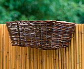 Basket as balcony box with hanging device