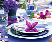 Clematis (woodland vine flower) as napkin decoration