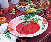 Lycopersicon (tomatoes and tomato soup with)