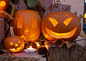 Carved Halloween pumpkins