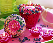 Sphere with Rosa (rose), Lavandula (lavender)
