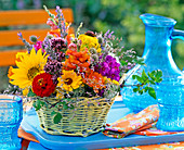 Basket with helianthus (sunflower)