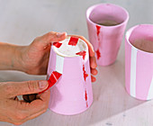 Striped decoration with adhesive tape (3/5)