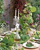 Vitis (wine), grapes and grapevines as table decoration