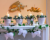 Unusual Advent wreath out of 4 candle holders