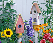 Pottery birdhouses