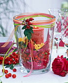 Lantern filled with berries and fruits