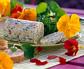 Summer, food, herb butter, edible flowers, nasturtium