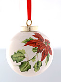 Christmas tree ball with poinsettia motif
