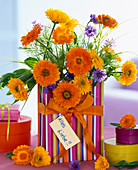 Bouquet of marigolds in gift bag (2/2)