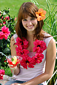 Necklace of hibiscus flowers