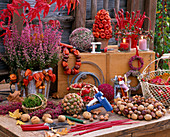 Working table as a still life with workpieces and work materials