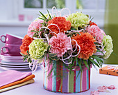 Bouquet made of Dianthus (carnation), Pittosporum, Asparagus