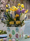 Wooden flower box with napkin technique 'Easter eggs'