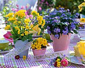 Colourful spring table decoration
