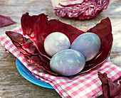 Coloring easter eggs with nature colors