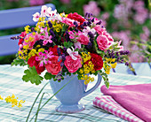 Bouquet of Dianthus, Alchemilla, Lavandula