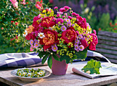 Bouquet from Paeonia, Erigeron, Alchemilla