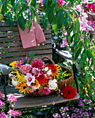 Dahlia (Dahlien), Cosmos (Schmuckkörbchen), Rudbeckia (Sonnenhut)