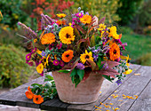 Autumn bouquet with herbs