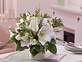 Green and white winter bouquet