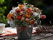 Bouquet of Tulipa (tulips), Ranunculus (ranunculus), Narcissus