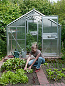 Greenhouse with cucumis (cucumber) and lycopersicon (tomato)